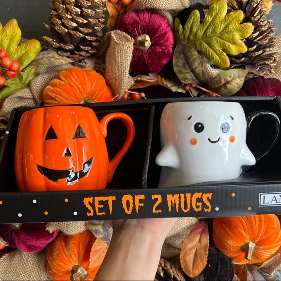 ✨NEW🎃LANG set of two Halloween mugs of ghost and Jack o lantern👻 - Picture 10 of 10